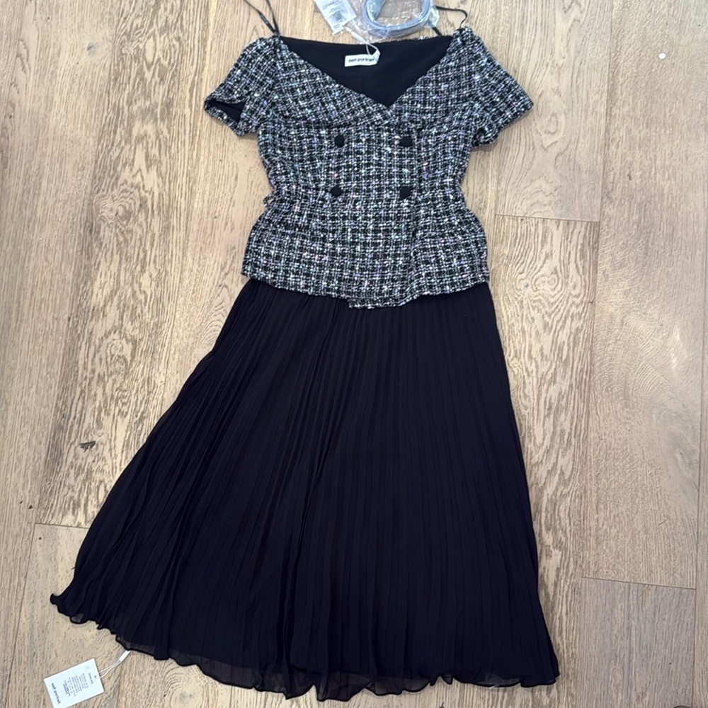 Self Portrait Boucle midi dress size 6